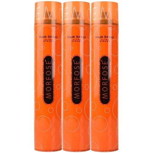 Morfose Saç Spreyi 400ML Ultra Sert (Turuncu) (3 Lü Set)
