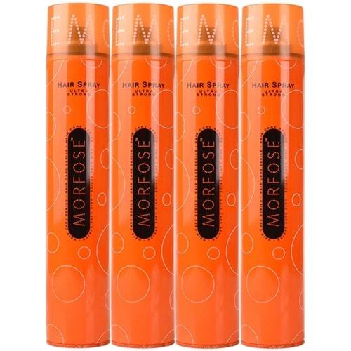 Morfose Saç Spreyi 400ML Ultra Sert (Turuncu) (4 Lü Set)