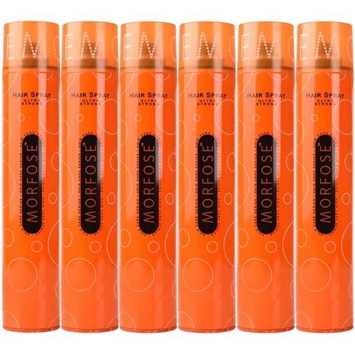 Morfose Saç Spreyi 400ML Ultra Sert (Turuncu) (6 Lı Set)