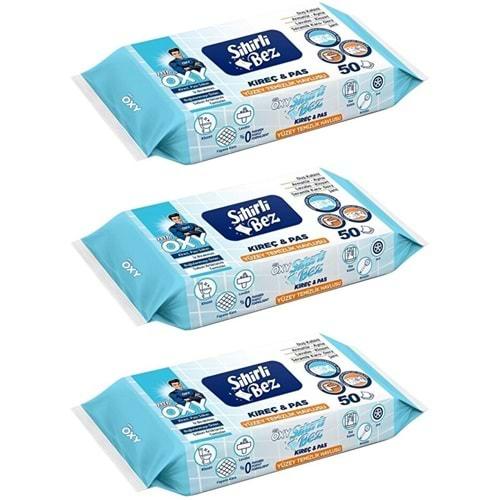 Mr. Oxy Sihirli Bez Kireç & Pas Yüzey Temizlik Havlusu 50 Yaprak Plastik Kapaklı (3 Lü Set) 150 Yprk