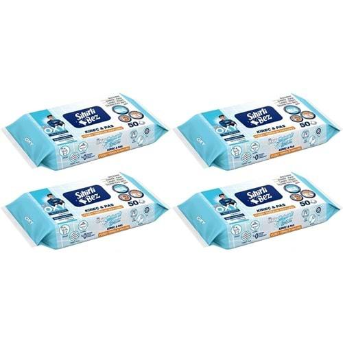 Mr. Oxy Sihirli Bez Kireç & Pas Yüzey Temizlik Havlusu 50 Yaprak Plastik Kapaklı (4 Lü Set) 200 Yprk