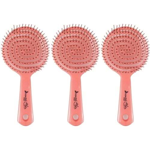 Nascita 3 (Üç) Boyutlu Profesyonel Yuvarlak Saç Fırçası Pembe (Kod Prof:2) (3 Lü Set)
