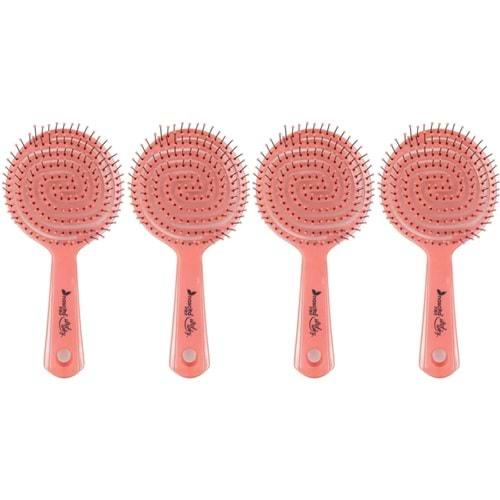 Nascita 3 (Üç) Boyutlu Profesyonel Yuvarlak Saç Fırçası Pembe (Kod Prof:2) (4 Lü Set)