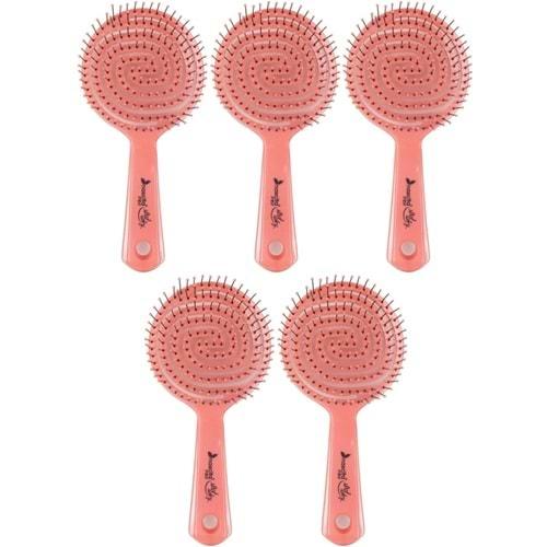Nascita 3 (Üç) Boyutlu Profesyonel Yuvarlak Saç Fırçası Pembe (Kod Prof:2) (5 Li Set)