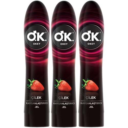 Okey Kayganlaştırıcı Jel 100ML Çilekli (3 Lü Set)