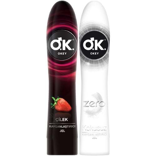 Okey Kayganlaştırıcı Jel 100ML Karma (Çilekli/Zero) (2 Li Set)