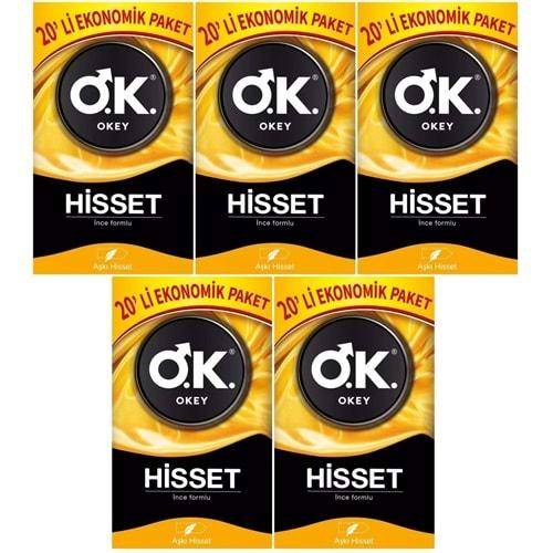 Okey Prezervatif 100 Adet Hisset Ekonomik Pk (5PK*20)