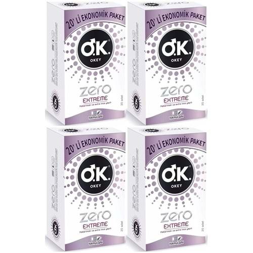 Okey Prezervatif 80 Adet Zero Extreme Ekonomik Pk (4PK*20)