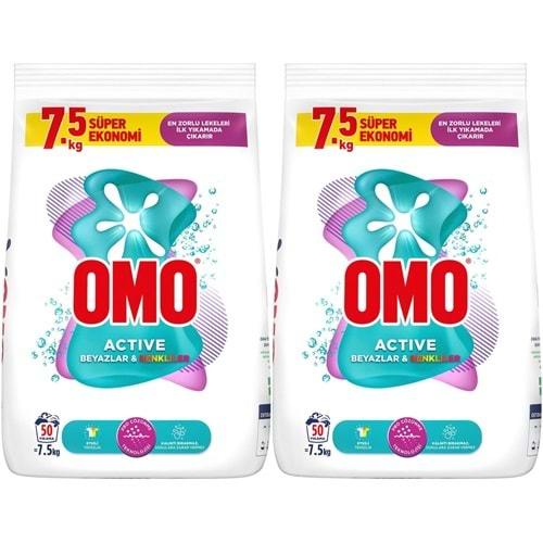 Omo Matik Çamaşır Deterjanı 15KG Beyaz ve Color/Renkliler (100 Yıkama) (2PK*7.5KG)
