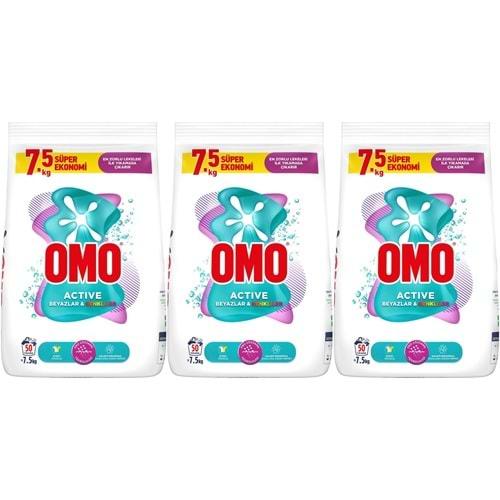 Omo Matik Çamaşır Deterjanı 22.5KG Beyaz ve Color/Renkliler (150 Yıkama) (3PK*7.5KG)