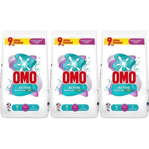 Omo Matik Toz Çamaşır Deterjanı 27KG Beyazlar ve Renkliler (180 Yıkama) (3PK*9KG)