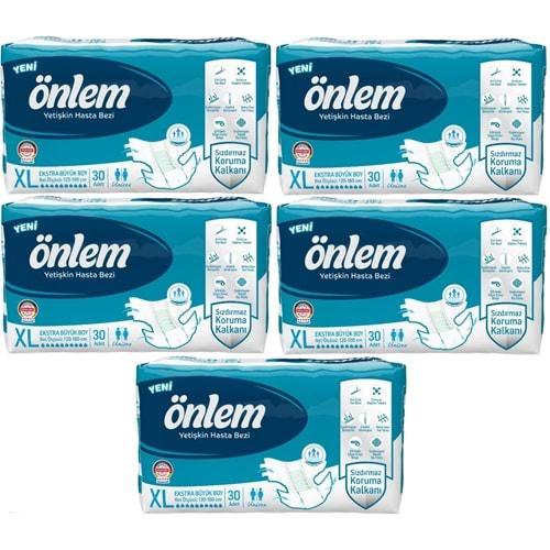 Önlem Hasta Bezi Bel Bantlı Tekstil Yüzey XL - Extra Large - Ekstra Büyük 150 Adet (5PK*30)