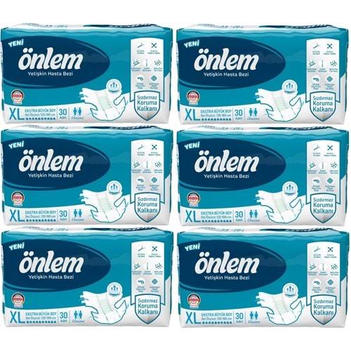 Önlem Hasta Bezi Bel Bantlı Tekstil Yüzey XL - Extra Large - Ekstra Büyük 180 Adet (6PK*30)