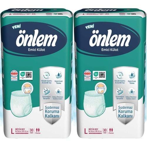Önlem Emici Külot Yetişkin Hasta Bezi L - Large - Büyük 60 Adet (2PK*20)
