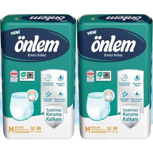 Önlem Emici Külot Yetişkin Hasta Bezi M - Medium - Orta 60 Adet (2PK*30)