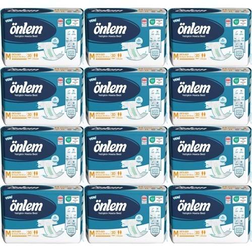 Önlem Hasta Bezi Bel Bantlı Tekstil Yüzey M - Medium - Orta 360 Adet (12PK*30)