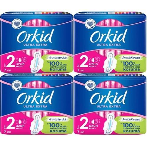 Orkid Hijyenik Ped Ultra Extra Koruma Uzun 28 Adet (4PK*7)