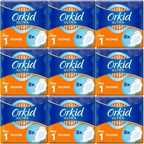 Orkid Hijyenik Ped Ultra Extra Normal 72 Adet Standart Pk (9PK*8)
