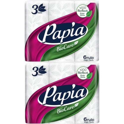 Papia Kağıt Havlu (3 Katlı) 12 Li Set Bio Care (2PK*6)