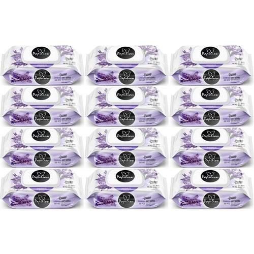 Papilion Islak Havlu Mendil 100 Yaprak Lavanta (12 Li Set) 1200 Yaprak