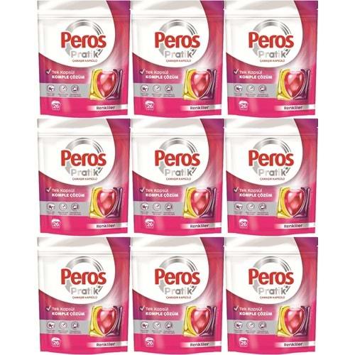 Peros Pratik Matik Çamaşır Deterjanı Kapsülü - Tableti 234 Adet Renkliler (9PK*26)