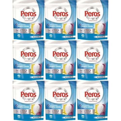 Peros Pratik Matik Çamaşır Deterjanı Kapsülü - Tableti 234 Adet Beyazlar (9PK*26)