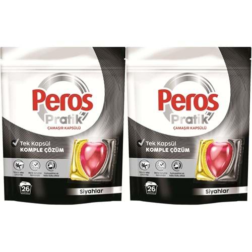 Peros Pratik Matik Çamaşır Deterjanı Kapsülü - Tableti 52 Adet Siyahlar (2PK*26)