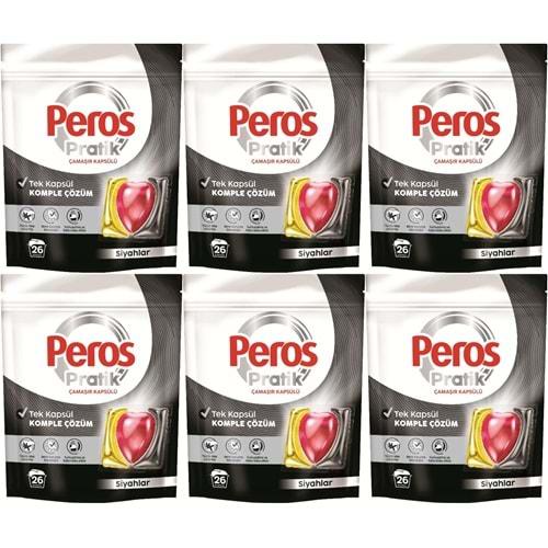 Peros Pratik Matik Çamaşır Deterjanı Kapsülü - Tableti 156 Adet Siyahlar (6PK*26)