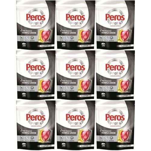 Peros Pratik Matik Çamaşır Deterjanı Kapsülü - Tableti 234 Adet Siyahlar (9PK*26)