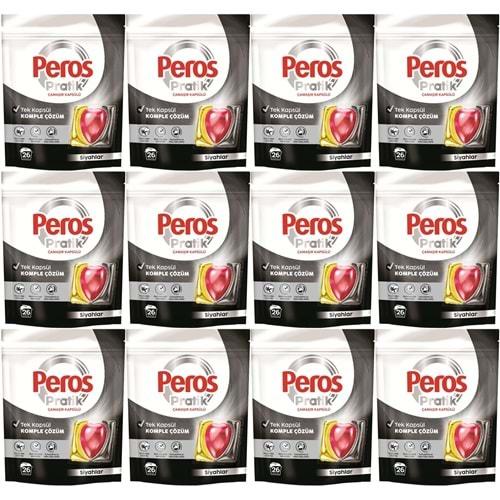 Peros Pratik Matik Çamaşır Deterjanı Kapsülü - Tableti 312 Adet Siyahlar (12PK*26)
