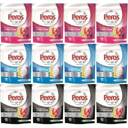 Peros Pratik Matik Çamaşır Deterjanı Kapsülü - Tableti 312 Adet (12PK*26) (Karma Set)