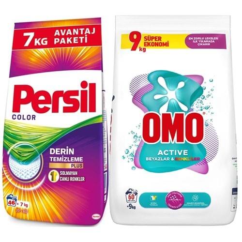 Persil Matik Toz Çamaşır Deterjanı 7KG Renkli (46 Yıkama) + 9KG Beyazlar ve Renkliler