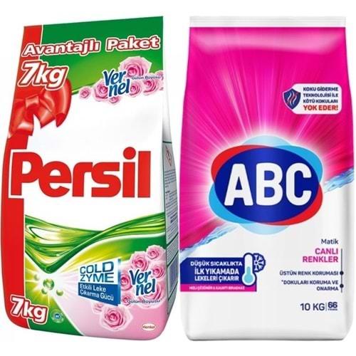 Persil Matik Toz Çamaşır Deterjanı 7KG Gülün Büyüsü (46 Yıkama) + 10KG Canlı/Renkler