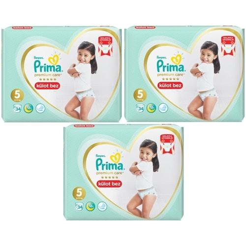 Prima Premium Care Külot Bebek Bezi Beden:5 (12-17Kg) 102 Adet Ekonomik Fırsat Pk