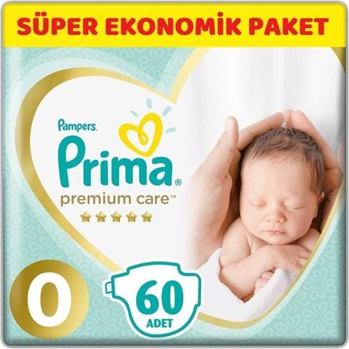 Prima Premium Care Bebek Bezi Beden:0 (1.5-2.5Kg) Prematüre 60 Adet Süper Ekonomik Pk