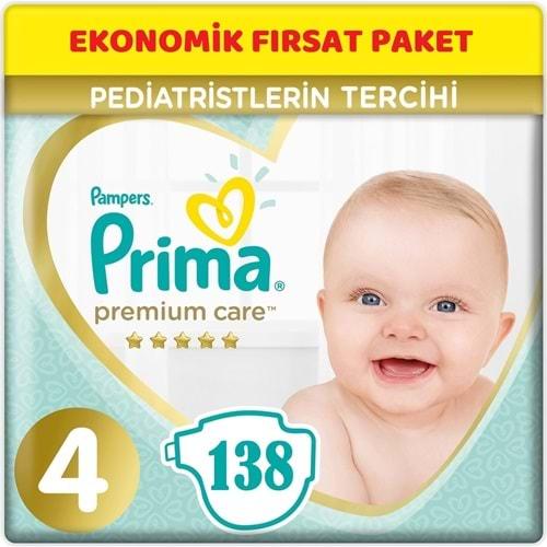 Prima Premium Care Bebek Bezi 4 Beden 9-14 KG Maxi 138 Adet Ekonomik Fırsat Pk