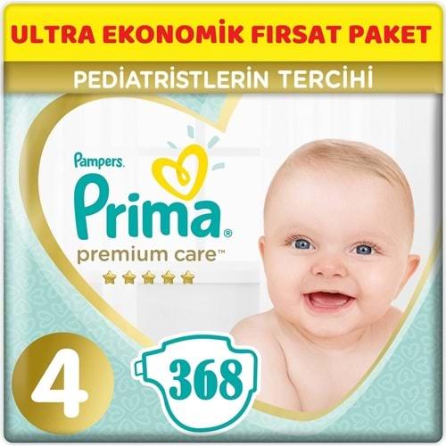 Prima Premium Care Bebek Bezi 4 Beden 9-14 KG Maxi 368 Adet Ultra Ekonomik Fırsat Pk
