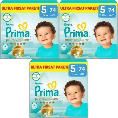 Prima Premium Care Bebek Bezi Beden:5 (11-16) Junior 222 Adet Süper Fırsat Pk