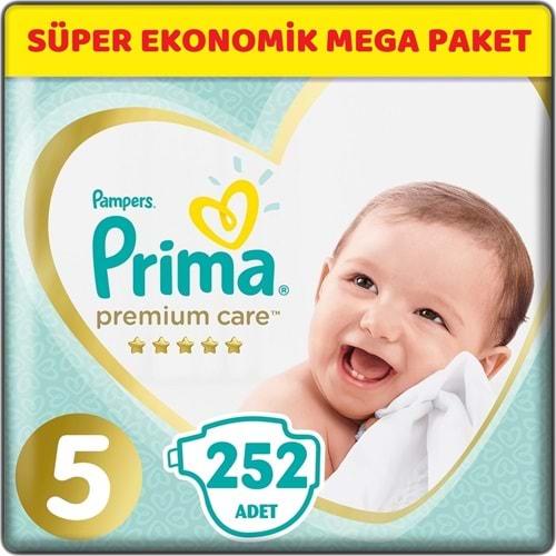 Prima Premium Care Bebek bezi 5 Beden 11-16 KG Junior 252 Adet Süper Ekonomik MeGa Pk