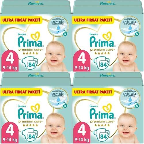 Prima Premium Care Bebek Bezi Beden:4 (9-14) Maxi 336 Adet Ultra Fırsat Pk