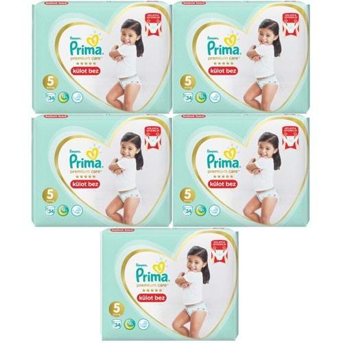 Prima Premium Care Külot Bebek Bezi Beden:5 (12-17Kg) 204 Adet Süper Ekonomik Mega Pk