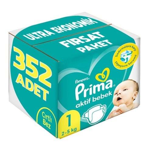 Prima Bebek Bezi Beden:1 (2-5Kg) Yeni Doğan 352 Adet Ultra Ekonomik Fırsat Pk