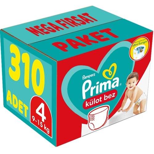 Prima Külot Bebek Bezi 4 Beden 9-15 KG Maxi 310 Adet MeGa Fırsat Pk