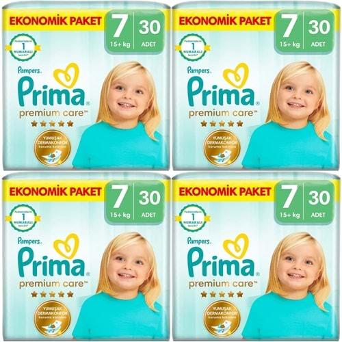 Prima Premium Care Bebek Bezi Beden:7 (15+KG) XXX Large 120 Adet Süper Ekonomik Fırsat Pk