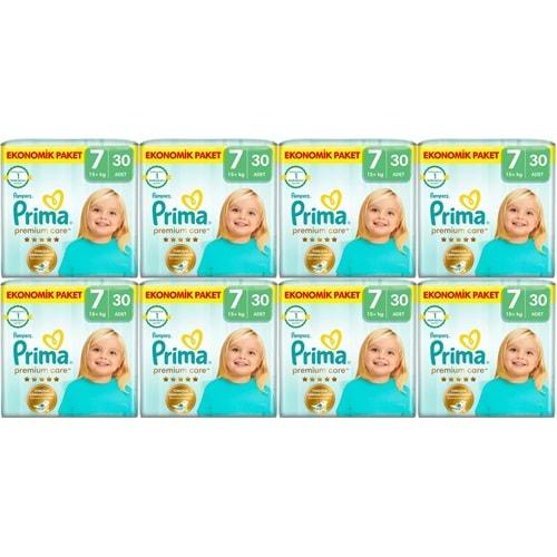 Prima Premium Care Bebek Bezi Beden:7 (15+KG) XXX Large 240 Adet Ultra Ekonomik Fırsat Pk
