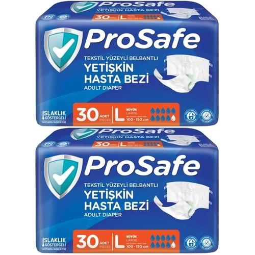 Prosafe Hasta Bezi Yetişkin Bel Bantlı Tekstil Yüzey L - Large - Büyük Boy 60 Adet (2PK*30)