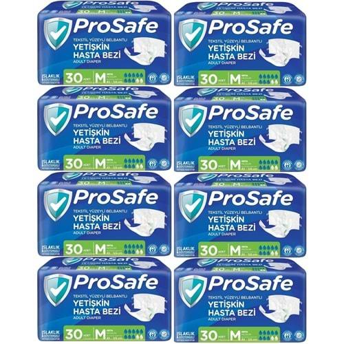 Prosafe Hasta Bezi Yetişkin Bel Bantlı Tekstil Yüzey M - Medium - Orta Boy 240 Adet (8PK*30)