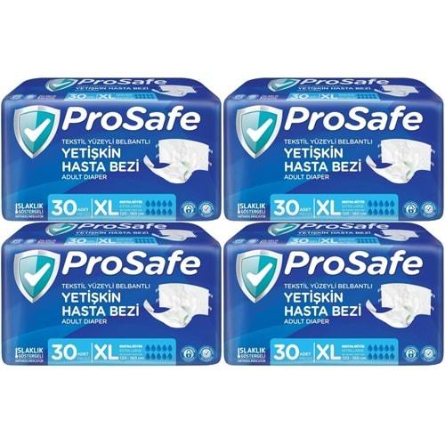 Prosafe Hasta Bezi Yetişkin Bel Bantlı Tekstil Yüzey XL-Extra Large Boy 120 Adet (4PK*30)