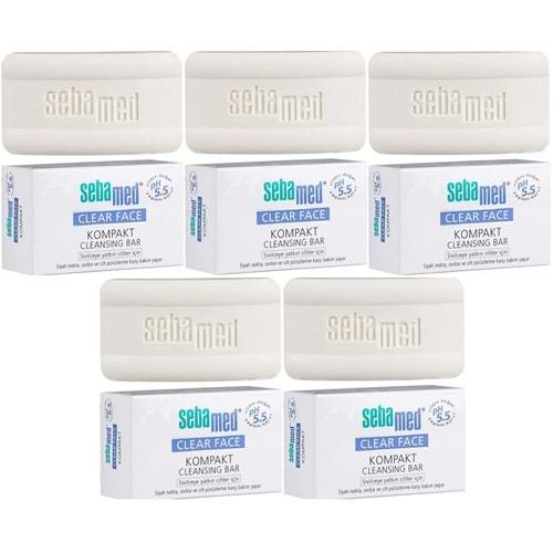 Sebamed Clear Face Kompakt Yüz Temizleme Barı Sabun Sivilceye Yatkın Cilt 100GR (5 Li Set)