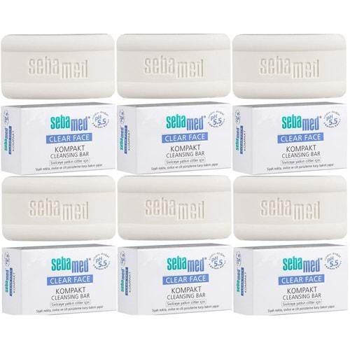 Sebamed Clear Face Kompakt Yüz Temizleme Barı Sabun Sivilceye Yatkın Cilt 100GR (6 Lı Set)